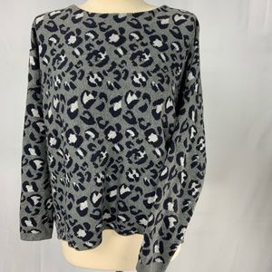 Loft Cheetah Print Grey/Black Sweater